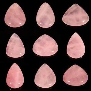 GORGEOUS NATURAL TRANSLUCENT PINK ROSE QUARTZ PEAR CABOCHON GEMSTONE CB- - Picture 1 of 10