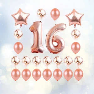 24 Pcs Colorful Aluminum Foil Balloons Birthday Latex Party Supplies - Picture 1 of 11
