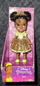 DISNEY PRINCESS MINI DOLL TIANA - POSEABLE COLLECTABLE 3.5" GOLD GLITTER - Picture 1 of 4