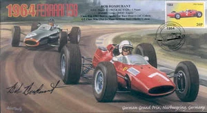 Cubierta Ferrari 158 y BRM P261 NURBURGRING F1 1964A firmada por Bob Bondurant - Imagen 1 de 1