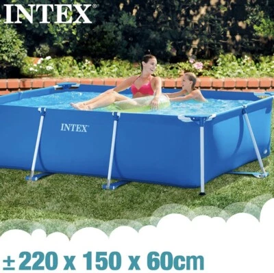 Intex Family Frame Pool | Aufstellpool Rechteckig | 220x150x60 cm | NEU - Bild 1 von 4
