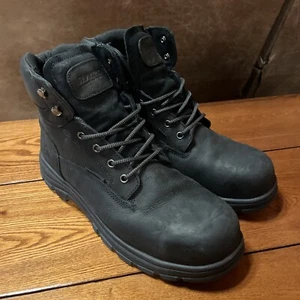 HyTest Boots Mens Size 13 W Steel Toe Knox Work Black Leather Waterproof NICE! - Picture 1 of 9