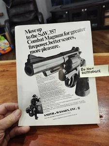 1960s SMITH & WESSON 357 Mag, Highway Patrolman, Magnum Revolver AD SLICK - Picture 1 of 3