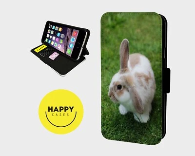 RABBIT LOP EARED CUDDLE ME - Custodia telefono flip ecopelle - iPhone/Samsung - Immagine 1 di 4
