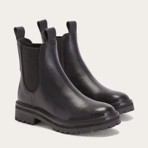 Everlane Chunky Lug Sole Chelsea Boot Black Leather Women's Size 9 Punk - Picture 1 of 10