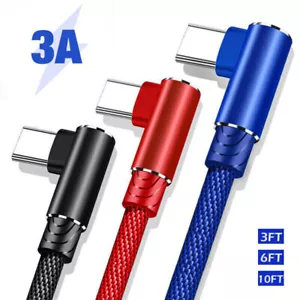 90° Angled L Shape Right Angle USB C Fast Charger Data Cord For Samsung S24 S23 - Picture 1 of 15