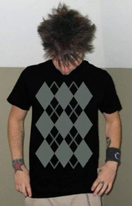 Argyle Design Retro Vintage Fashion T-Shirt – Classic Emo Style - Picture 1 of 17
