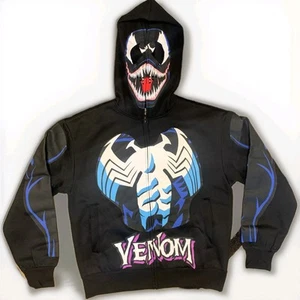 NEW - Marvel Venom Zip Up Hoodie - Black - Size SMALL - Picture 1 of 7