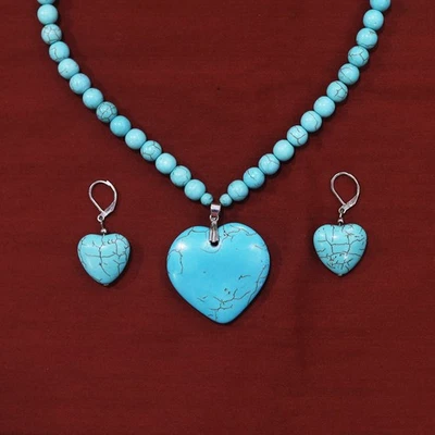 QVC Susan Graver Heart-Shaped Bead Necklace & Earring Set - Image 1 of 4
