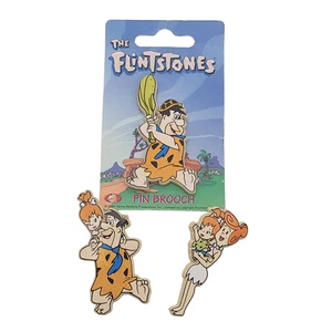 Vintage Flintstones Pin Badges x3 Fred Wilma Pebbles 90s Cartoon Set - Picture 1 of 9