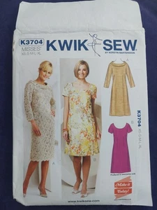 Etuikleid Schnittmuster Kwik Sew K3704 Wasserfallausschnitt Größen 8 -18 ungeschnitten - Bild 1 von 2