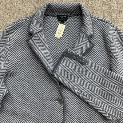 Talbots Petite PL Pure Merino Wool Herringbone Blazer Jacket Gray Women's - Image 1 of 4
