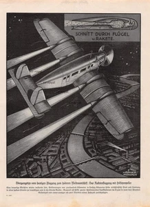 Aereo missilistico futurista - 1927 ~21x30cm - Foto 1 di 1