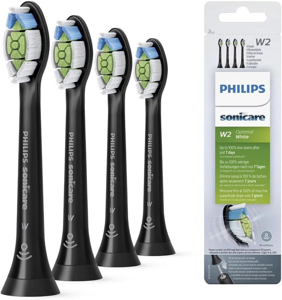 Philips Sonicare HX6064/11 Pack da 4 Testine di Ricambio W2 Optimal White Standa - Immagine 1 di 4