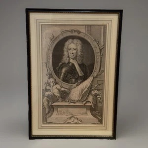Antiguo grabado en mezzotinta enmarcado, Charles Mordaut, conde de Peterborough C 1750 - Imagen 1 de 5