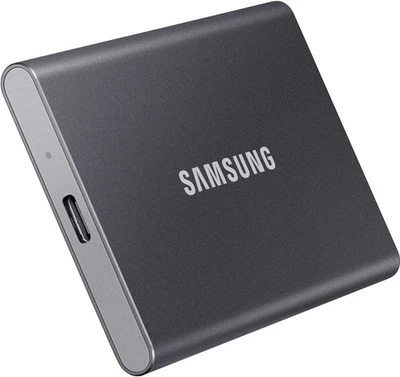 SSD portátil externo Samsung T7 de 1 TB con cifrado de hardware - gris - ¡CAJA ABIERTA! Foto 1 de 3