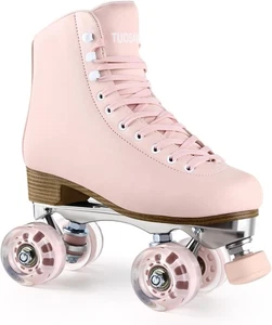 Tuosamtin Retro Quad Roller Skates Sakura Pink Womens 6 Outdoor Indoor NEW - Picture 1 of 13