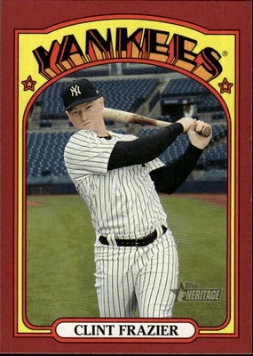2021 Topps Heritage Red #468 Clint Frazier New York Yankees - Image 1 of 2