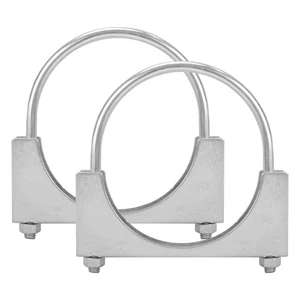 2PCS 4" U-Bolt Clamps Exhaust Muffler Clamp Heavy Duty Type GM Fits 4" Pipe - Foto 1 di 6