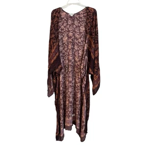 Sundance Damen offener Kimono Staubtuch Maxi Blumen Strickjacke Gr. XL Boho lang - Bild 1 von 8