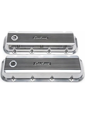 Edelbrock Valve Covers Elite II Series Stock Height Aluminium Polished Ed (4275) - Image 1 of 4