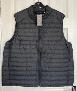 NUEVO M&S Chaleco de Pluma y Plumón Gris para Hombres con Stormwear™ Talla 3XL - Imagen 1 de 4