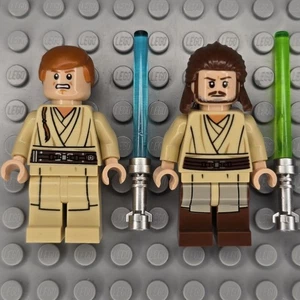 Lego Star Wars Minifigures SW0810 SW0812 Qui-Gon Jinn Obi-Wan Kenobi - Picture 1 of 5
