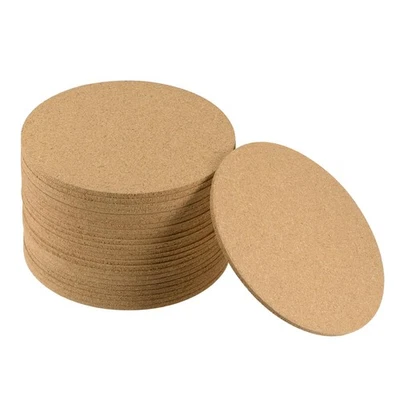 Sughero Sottobicchieri Legno, Rotondo 6" Diametro, 0,15" Spessa Giallo, 24pz - Immagine 1 di 4