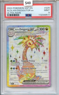 2024 Pokémon SSP Alolan Exeggutor ex #225 PSA 9 - Image 1 of 2