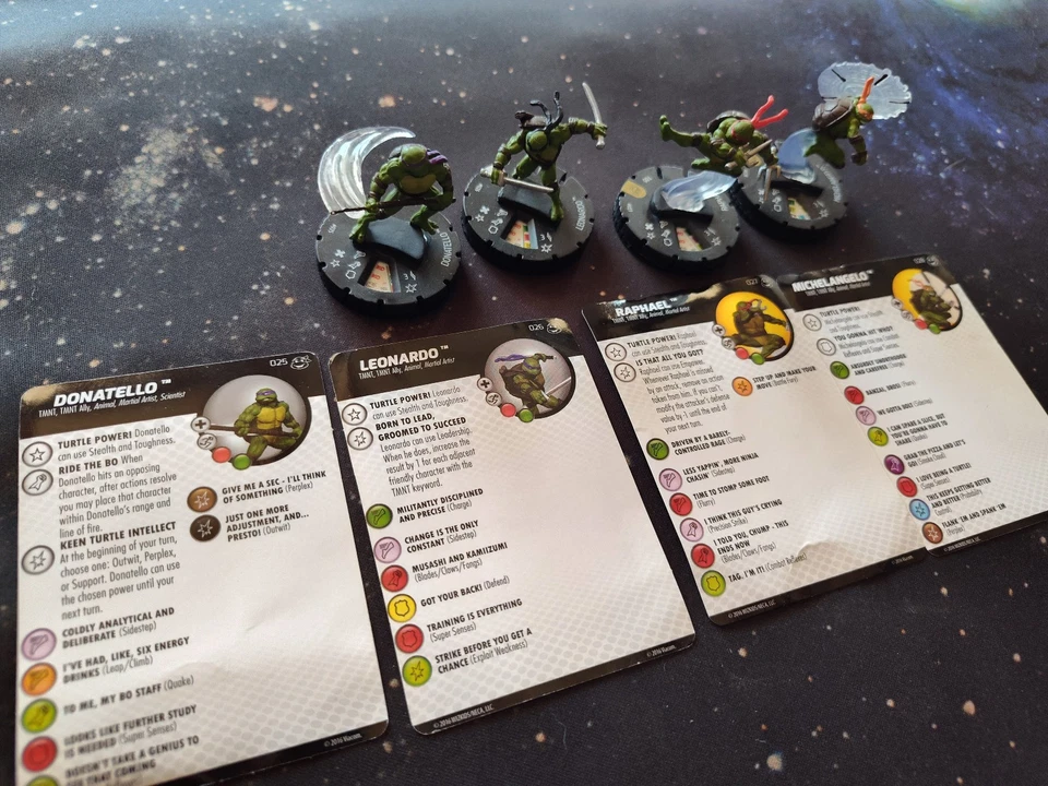 TMNT Heroes in a Half-Shell Heroclix TURTLES Juego Súper Raro Lote 025 026 027 028 Foto 1 de 4