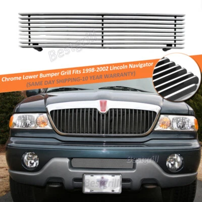 Grille Fits Lincoln Navigator 1998 1999 2000 2001 2002 Lower Bumper Polished  Foto 1 de 4