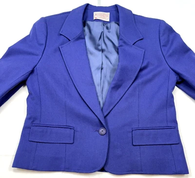 VTG Pendleton 100% Pure Virgin Wool Women Blazer Small Petite Purple Made In USA - Image 1 of 4