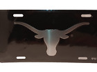 Texas Longhorns License Plate Metal Tag Black and Silver Collegiate Fan Student