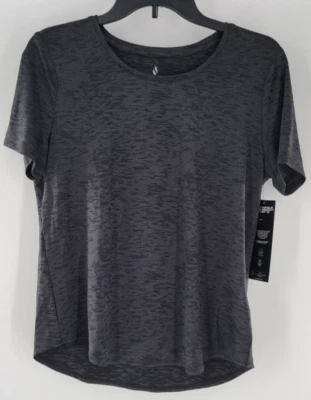 Camiseta Skechers Go Walk Serenity Heather Negra Manga Corta Camiseta Pequeña NUEVA Foto 1 de 4