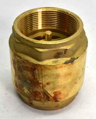 2" NPT Brass Vertical Check Valve Thread Vertical Lead-Free In-Line Spring Check - Image 1 of 4
