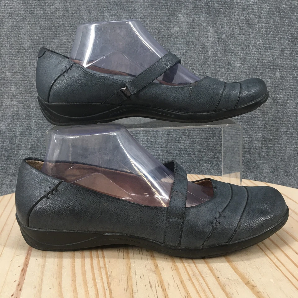 Kim Rogers Shoes Womens 9.5 M Irene Slip On Mary Jane Flats Blue Faux Leather - Image 1 of 4