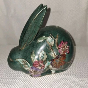 Pisapapeles Imari de porcelana pintada a mano conejito Japón Pascua coleccionable 6Wx5T" - Imagen 1 de 5
