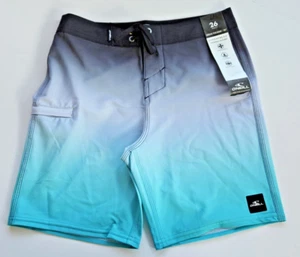 O'Neill Boys 26 Hyperfreak Heat Fade Shorts Board Shorts Blue Aqua 16" Length - Picture 1 of 2