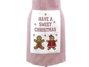Womens "Sweet Christmas" Apron, Canvas Tie Back For Women or Men - Buffalo Plaid - Picture 1 of 2