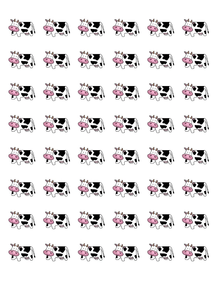 48 CUTE FARM COW ENVELOPE SEALS LABELS STICKERS 1.2" ROUND - Image 1 of 1
