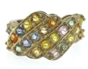 Vintage Style Sterling Silver Multi Gemstone Ring - New - Picture 1 of 4