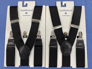 Pair of New Saddlebred Adjustable Suspenders Black NWT Retail $50 - Picture 1 of 2