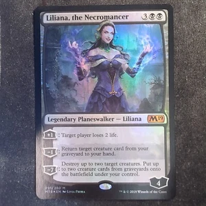 Liliana, el Nigromante - Cubierta Foil Planeswalker - Juego de núcleos 2019 / M19 (MTG) - Imagen 1 de 2