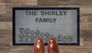 Personalised Family Dirt Trapper 40 x 70cm Washable Absorber Door Mat 5 COLOURS - Foto 1 di 17