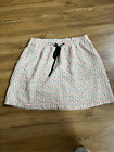 Promod Medium (8) Pink And White Skirt Lined Pull On Elastic Waist Spring Pocket
