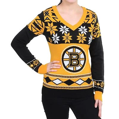 Suéter Boston Bruins Para Mujer Feo Cuello en V "Logo Grande" ENVÍO GRATUITO Elige Talla  Foto 1 de 3