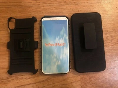 For iPhone XS Max Case Shockproof Hybrid Holster Belt Clip Cover With Stand - Image 1 of 2