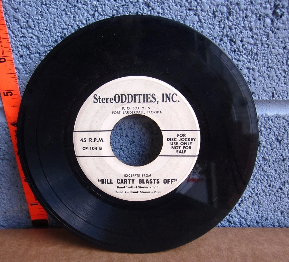 BILL CARTY Blasts Off record album 1961 comedy 45 vinyl Streoddities single - Image 1 of 2