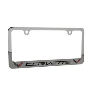 Corvette C7 2014-2019 marco de matrícula cromado con doble logotipo y guión - Imagen 1 de 3