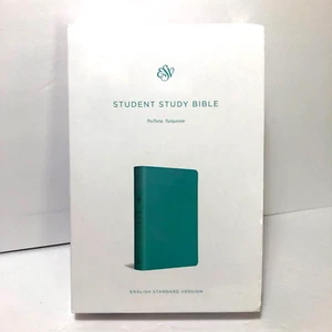 STUDENT STUDY BIBLE English Standard Version Turquoise Faux Leather In Slipcase - Picture 1 of 12